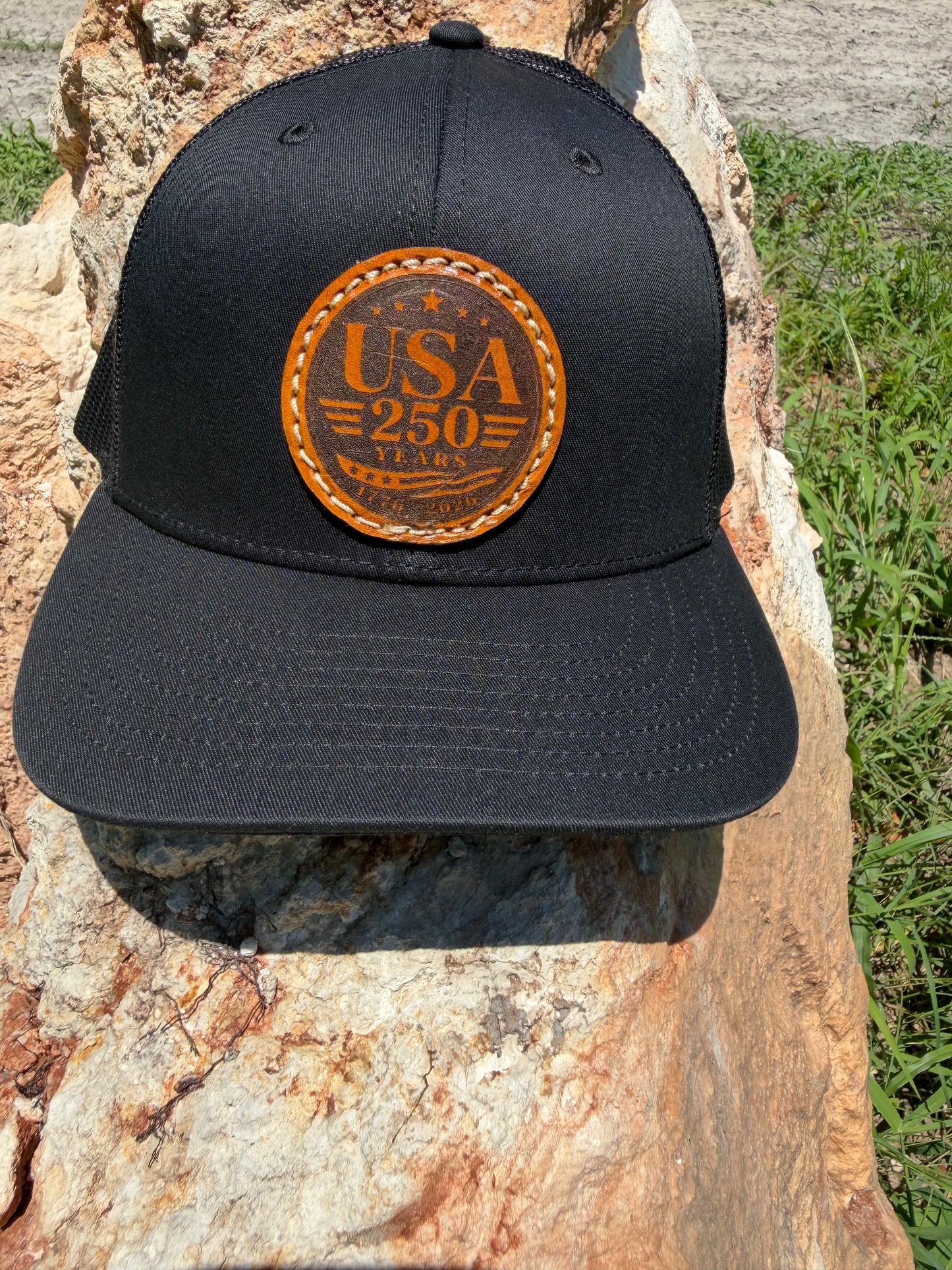 USA 250th Black Hat Round Patch