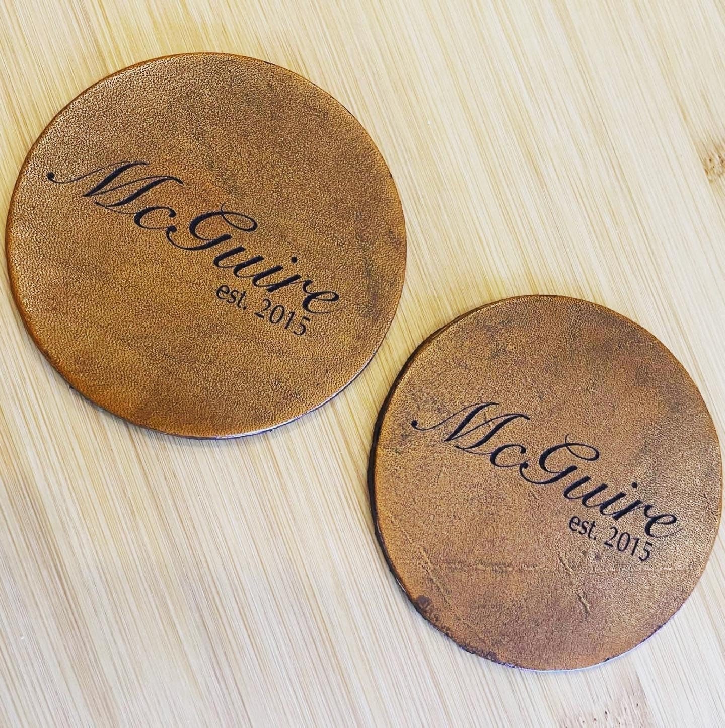 Custom Leather Coasters| Groomsmen gift| Personalized Christmas Gifts| Custom Birthday Gift| Teacher Gift| Graduation Gift| Birthday Gift