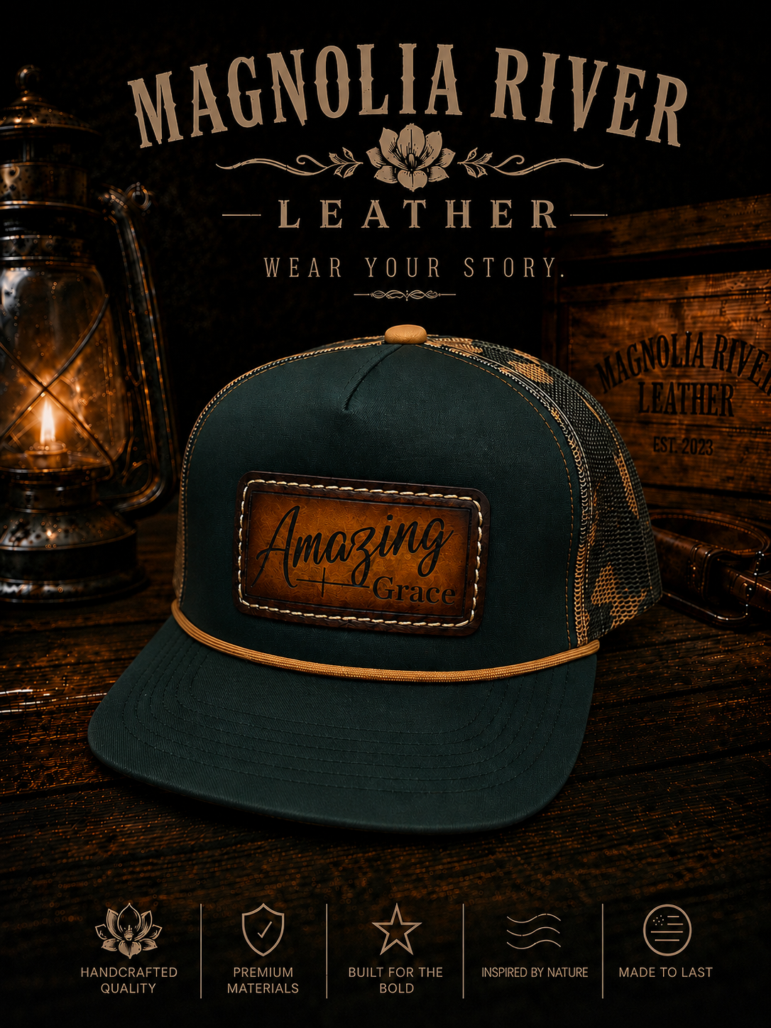 Leather Patch hat, tooled leather patch, custom patch hat, leather patch baseball cap, leather patch trucker hat, hat with leather patch