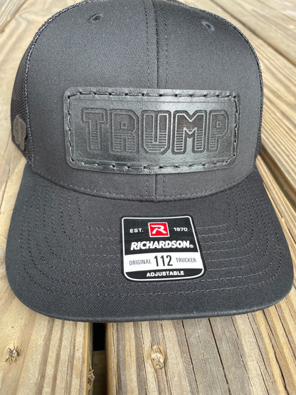 Leather Patch hat, tooled leather patch, custom patch hat, leather patch baseball cap, leather patch trucker hat, hat with leather patch