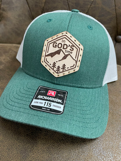Leather Patch hat, tooled leather patch, custom patch hat, leather patch baseball cap, leather patch trucker hat, hat with leather patch