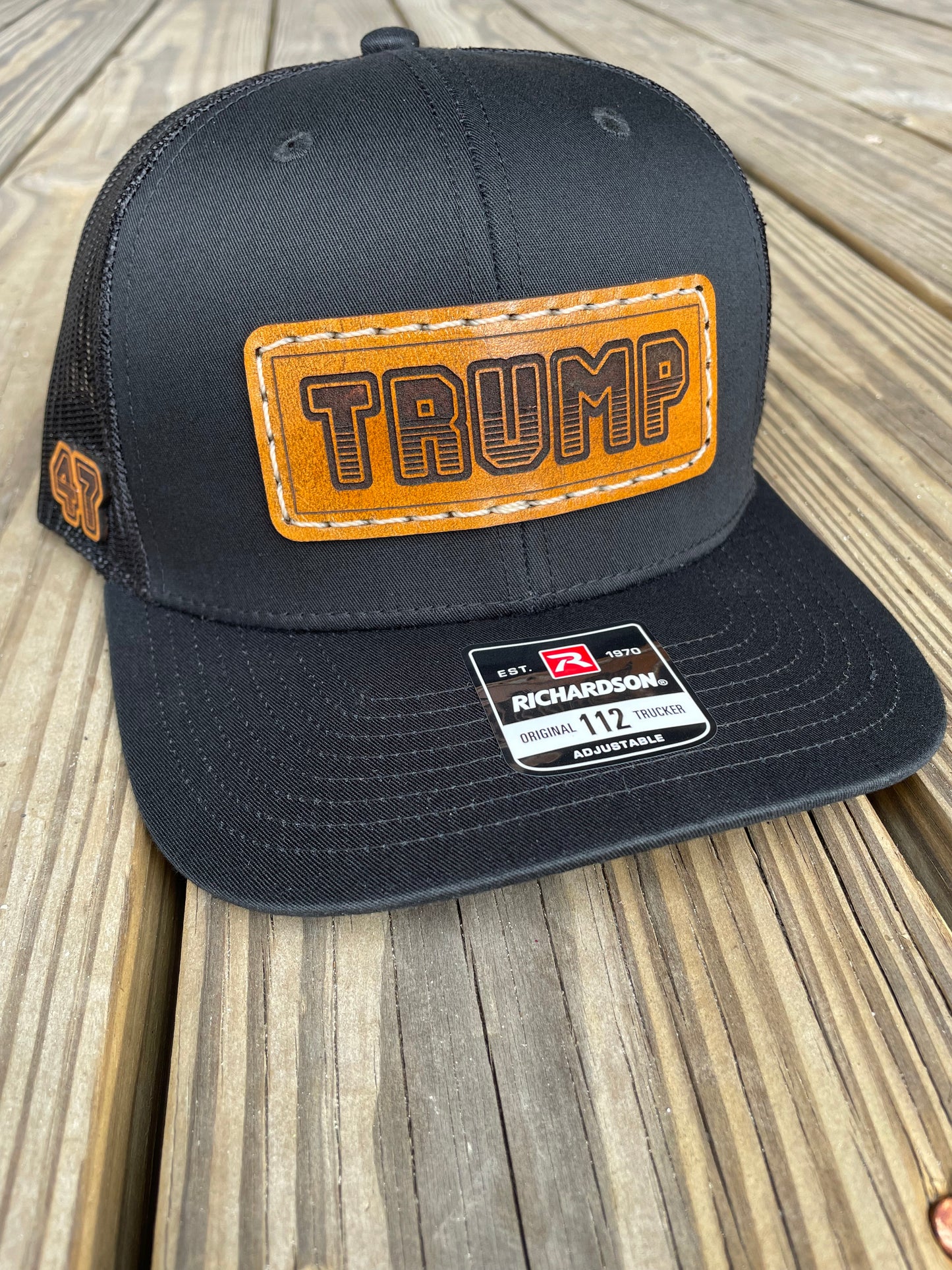 Leather Patch hat, tooled leather patch, custom patch hat, leather patch baseball cap, leather patch trucker hat, hat with leather patch