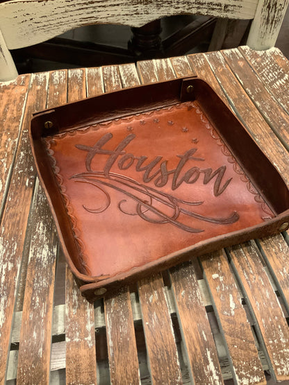 Custom Leather Valet Tray| Groomsmen gift| Birthday Gift Men| Custom Birthday gift| Anniversary Gift| Christmas gift| Custom gift