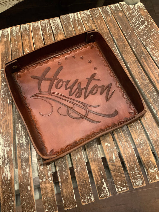 Custom Leather Valet Tray| Groomsmen gift| Birthday Gift Men| Custom Birthday gift| Anniversary Gift| Christmas gift| Custom gift