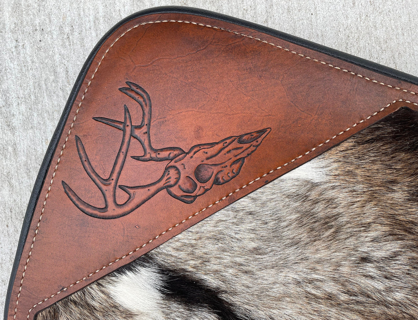 Leather Console Cover with Hide