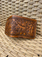 Hand tooled wallet, oak leaf and acorn wallet, wallet for him, custom wallet, personalized wallet, western wallet, Anniversary gift