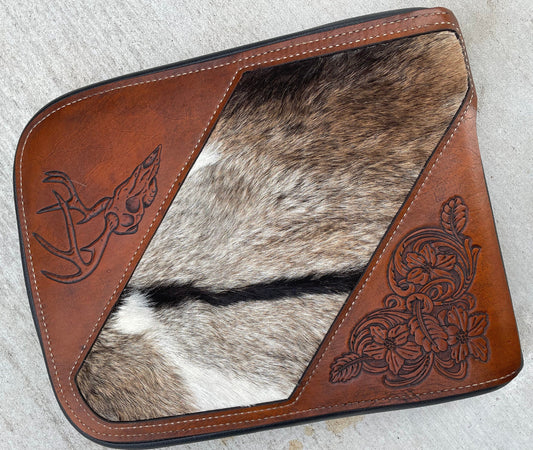 Leather Console Cover with Hide