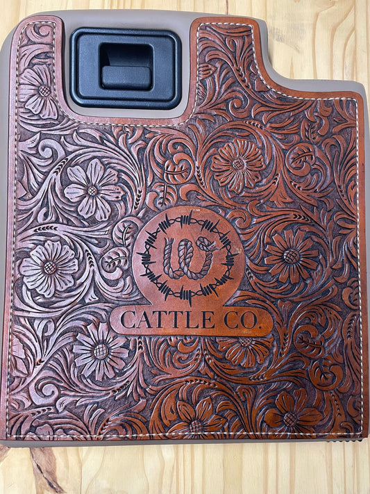 Custom Leather Console Cover