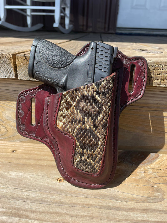 Diamondback Rattlesnake Hand-Tooled Holster